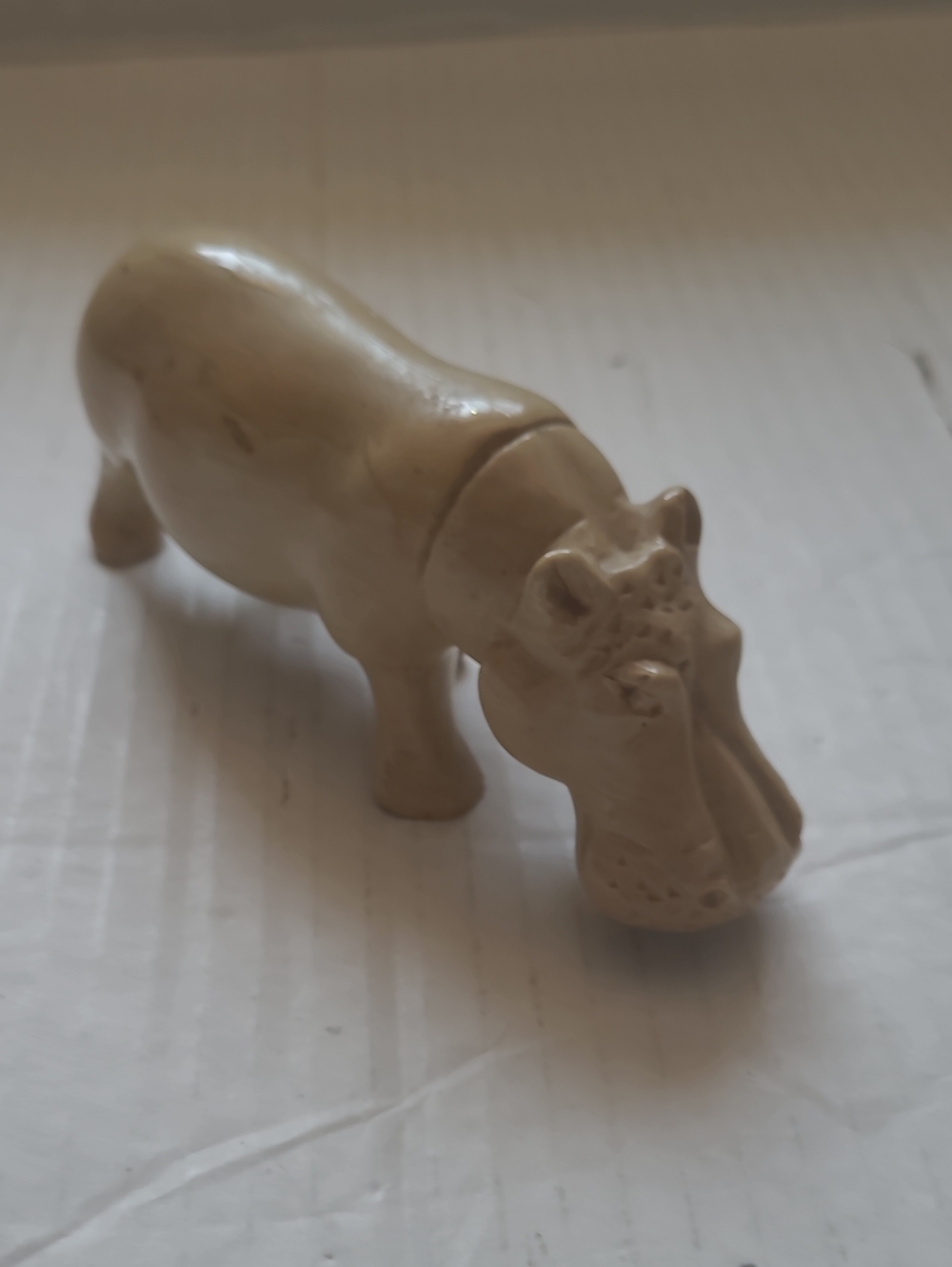 Kisii Soappstone Hand-Carved Hippopotamus Figure